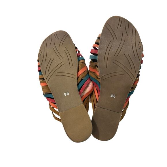 ROAN by Bed Stu Marilee Slide Multi Color Leather Strappy Slide Sandal 9.5 READ - Picture 4 of 13